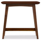 Sacramento - Table console de style scandinave moderne du milieu du siècle - Noyer foncé - Baxton Studio : Bois d'hévéa avec étagère ouverte