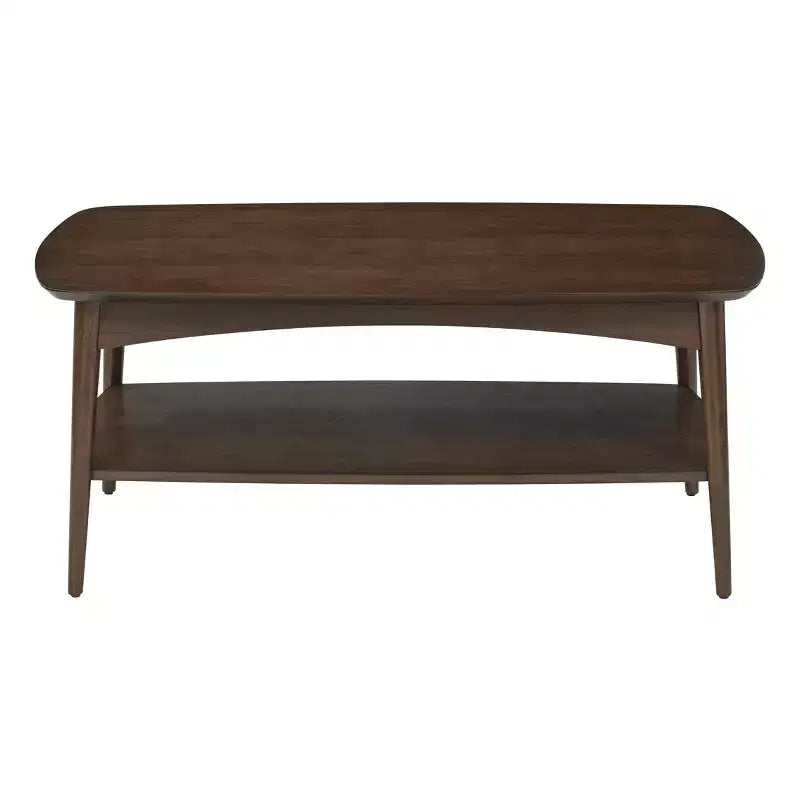 Table basse Copenhagen en noyer - OSP Home Furnishings : Moderne du milieu du siècle, Rangement, Pieds fuselés, Composite de bois, Salon