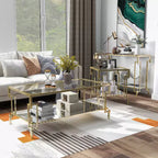 Ensemble de 3 tables basses contemporaines Costa Mesa Champagne - miBasics