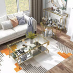 Ensemble de 3 tables basses contemporaines Costa Mesa Champagne - miBasics