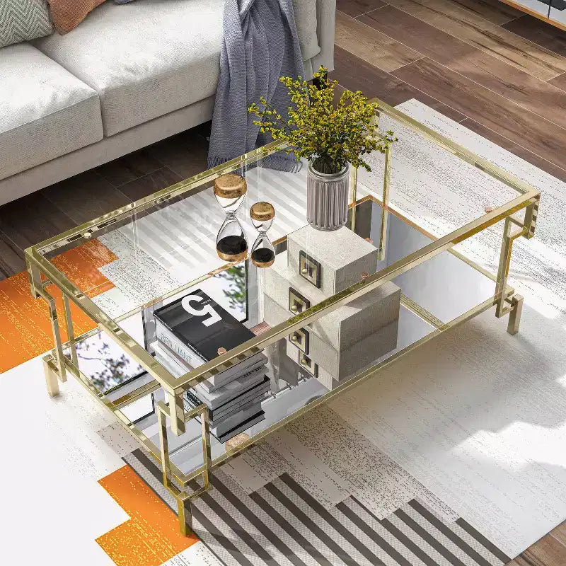 Ensemble de 3 tables basses contemporaines Costa Mesa Champagne - miBasics