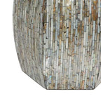 Table d'appoint hexagonale en bois et coquillage - Olivia & May : Style bohème Capiz, aucun assemblage requis