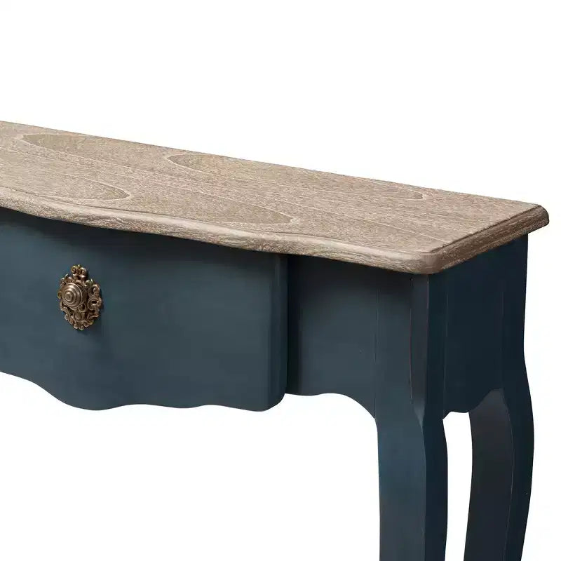 Table console Mazarine Classic and Provincial Spruce Finished Bleue - Baxton Studio : Design mince et élégant, idéal pour les petits espaces