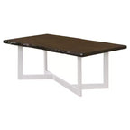 Ensemble table basse et bouts de canapé Grinta chêne - miBasics : Style transitionnel, bord naturel, base en métal