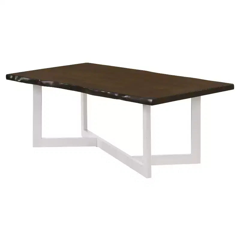 Ensemble table basse et bouts de canapé Grinta chêne - miBasics : Style transitionnel, bord naturel, base en métal