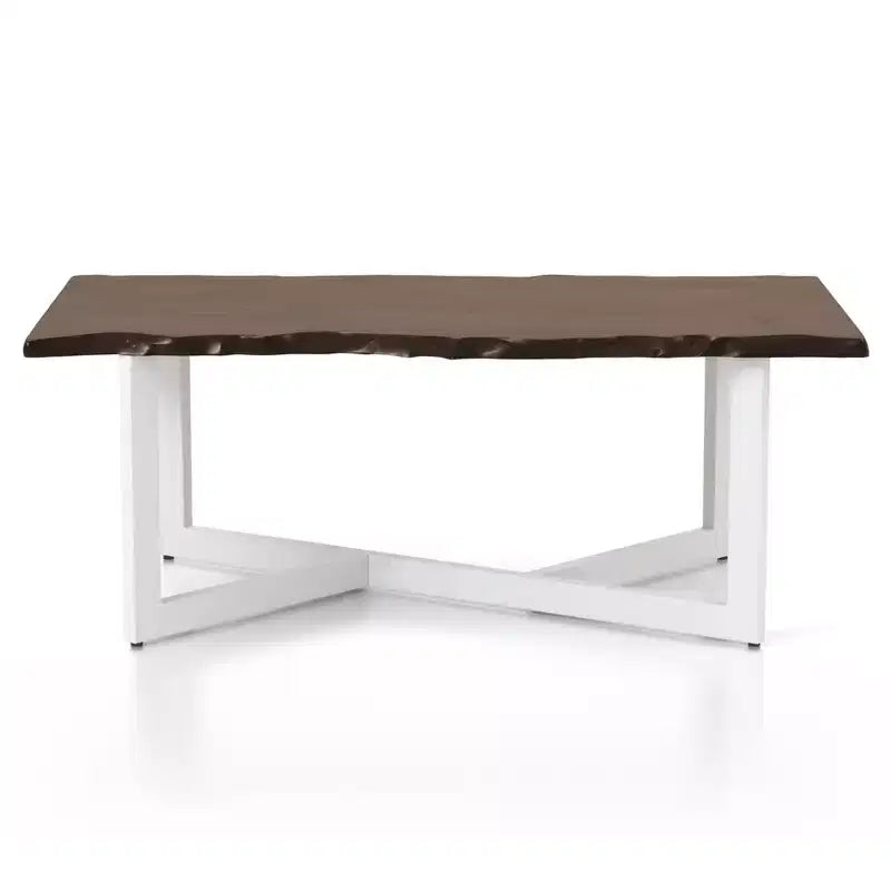 Ensemble table basse et bouts de canapé Grinta chêne - miBasics : Style transitionnel, bord naturel, base en métal