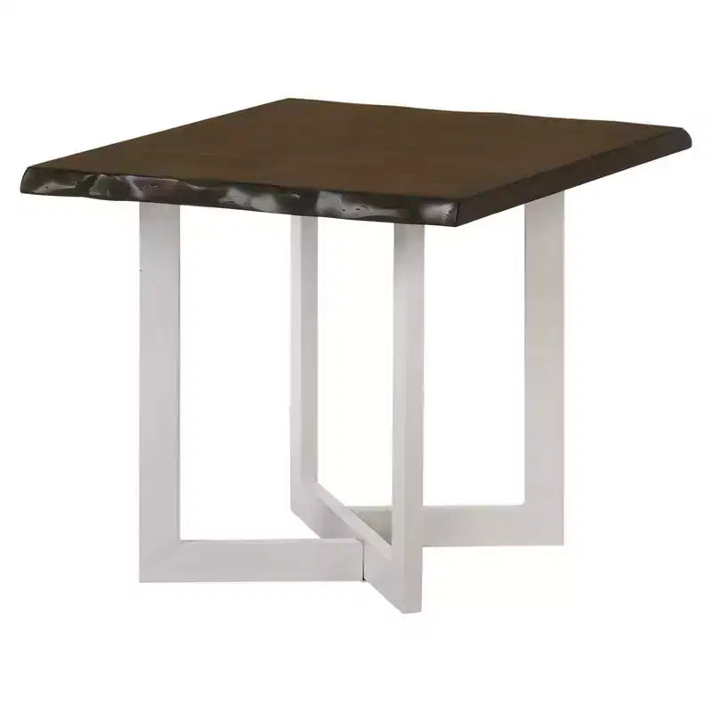 Ensemble table basse et bouts de canapé Grinta chêne - miBasics : Style transitionnel, bord naturel, base en métal