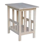 Table d'appoint inachevée Mission Magazine - International Concepts : Cadre en bois franc, Rangement, Pieds en bois, Forme rectangulaire, 23,2" de hauteur
