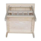 Table d'appoint inachevée Mission Magazine - International Concepts : Cadre en bois franc, Rangement, Pieds en bois, Forme rectangulaire, 23,2" de hauteur