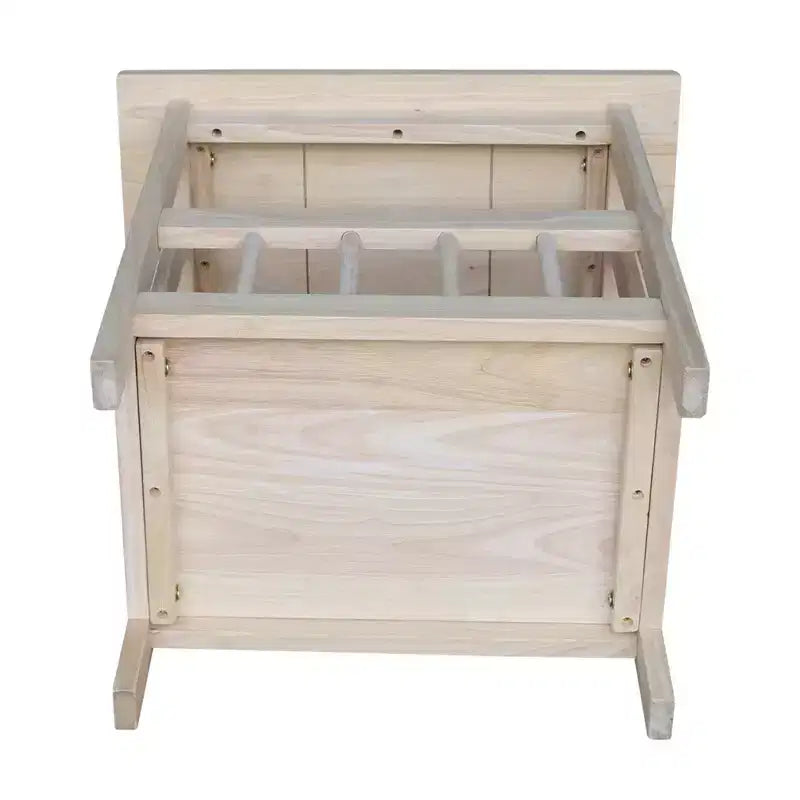 Table d'appoint inachevée Mission Magazine - International Concepts : Cadre en bois franc, Rangement, Pieds en bois, Forme rectangulaire, 23,2" de hauteur