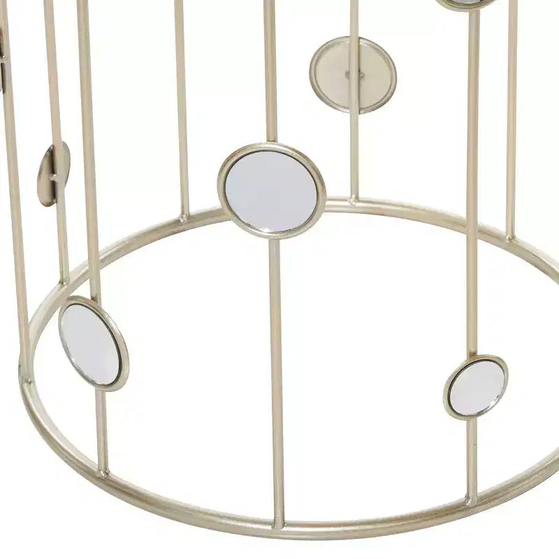 Lot de 2 tables d'appoint contemporaines en métal avec plateau miroir doré - Olivia & May : aucun assemblage requis, cadre en fer