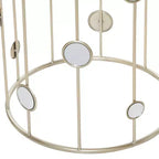 Lot de 2 tables d'appoint contemporaines en métal avec plateau miroir doré - Olivia & May : aucun assemblage requis, cadre en fer