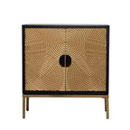 Olivia & May Contemporary Wood Cabinet Bronze: Chic Storage, No Assembly, Indoor Use, Metal Handles