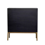 Armoire en bois contemporaine bronze : Rangement chic, aucun assemblage requis, utilisation en intérieur, poignées en métal