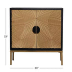 Armoire en bois contemporaine bronze : Rangement chic, aucun assemblage requis, utilisation en intérieur, poignées en métal