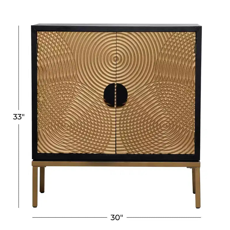 Armoire en bois contemporaine bronze : Rangement chic, aucun assemblage requis, utilisation en intérieur, poignées en métal