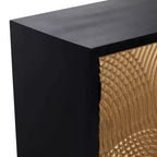 Armoire en bois contemporaine bronze : Rangement chic, aucun assemblage requis, utilisation en intérieur, poignées en métal