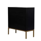 Armoire en bois contemporaine bronze : Rangement chic, aucun assemblage requis, utilisation en intérieur, poignées en métal