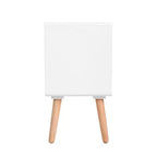 Table d'appoint Lilou blanche - Adore Decor : Moderne du milieu du siècle, tiroir de rangement, étagère, bois composite