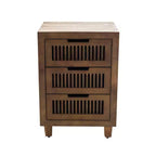 Sawyer 3 Drawer Cabinet Brown - Adore Decor: Bohemian Style, Wood Veneer, Living Room Furniture