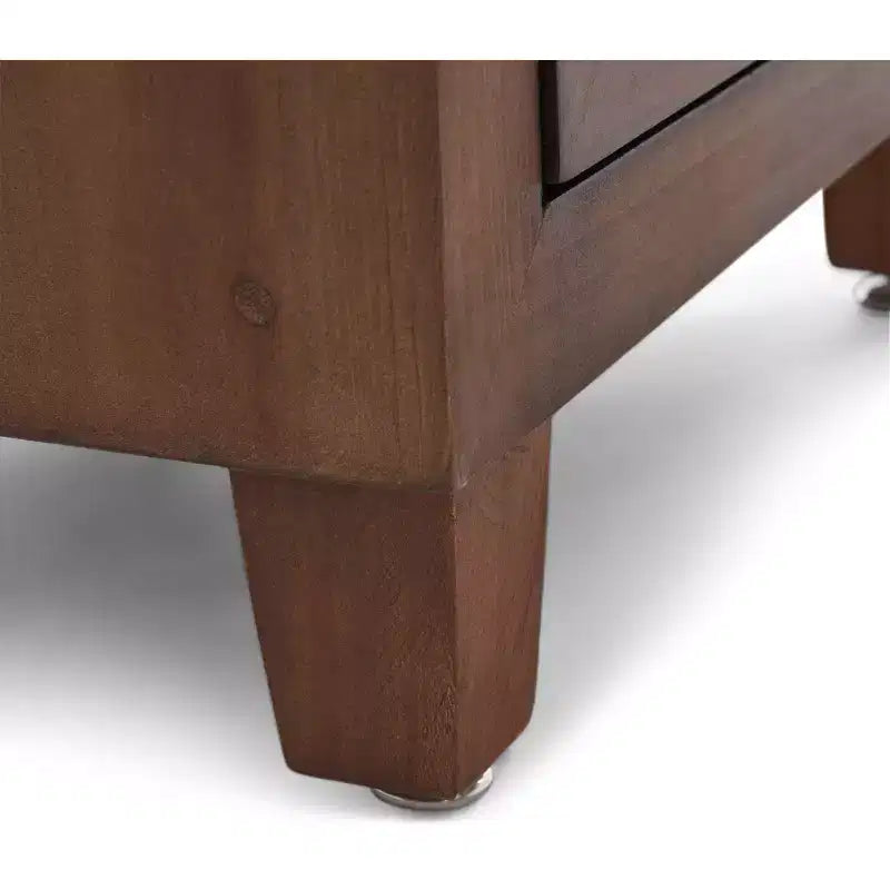 Cabinet à 3 tiroirs Sawyer marron - Adore Decor : Style bohème, placage en bois, mobilier de salon