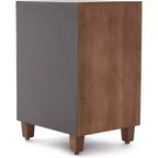 Cabinet à 3 tiroirs Sawyer marron - Adore Decor : Style bohème, placage en bois, mobilier de salon