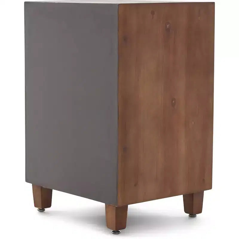 Cabinet à 3 tiroirs Sawyer marron - Adore Decor : Style bohème, placage en bois, mobilier de salon
