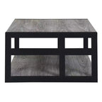 Table basse carrée Breighton Home Monterey avec étagère, gris patiné/noir
