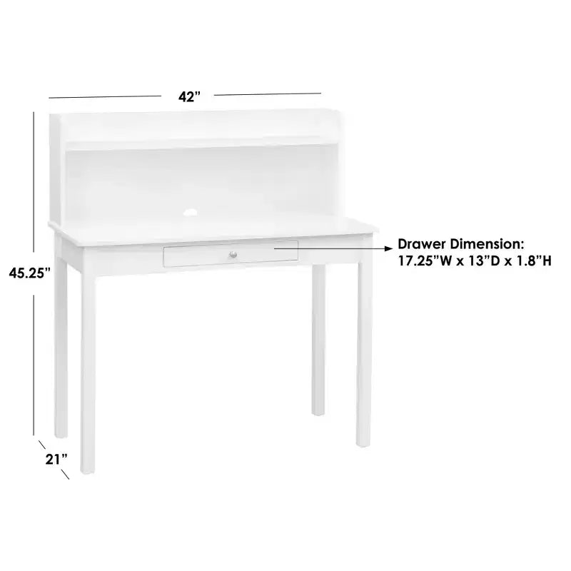 Bureau compact Buylateral Foster avec étagère, blanc