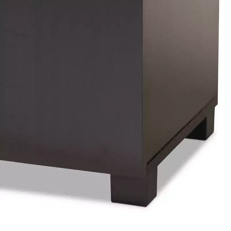 Meuble de rangement pour chaussures d'entrée en bois Marine Finished à 2 portes avec étagères ouvertes Marron - Baxton Studio : Organisateur de placard, Finition Wengé