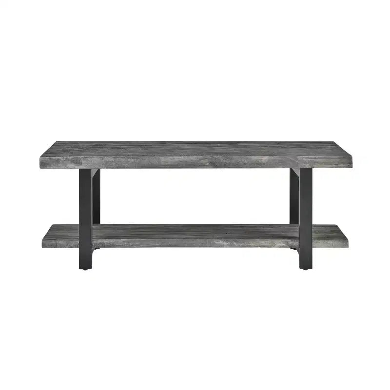 Banc Pomona en métal et bois Gris ardoise - Meubles Alaterre