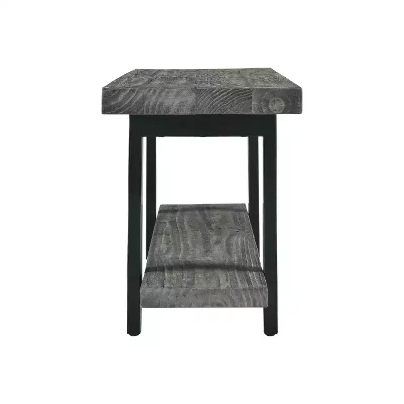 Banc Pomona en métal et bois Gris ardoise - Meubles Alaterre
