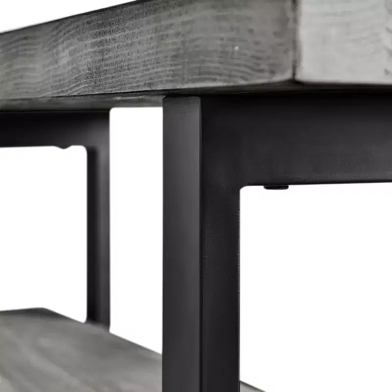 Banc Pomona en métal et bois Gris ardoise - Meubles Alaterre