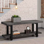 Banc Pomona en métal et bois Gris ardoise - Meubles Alaterre