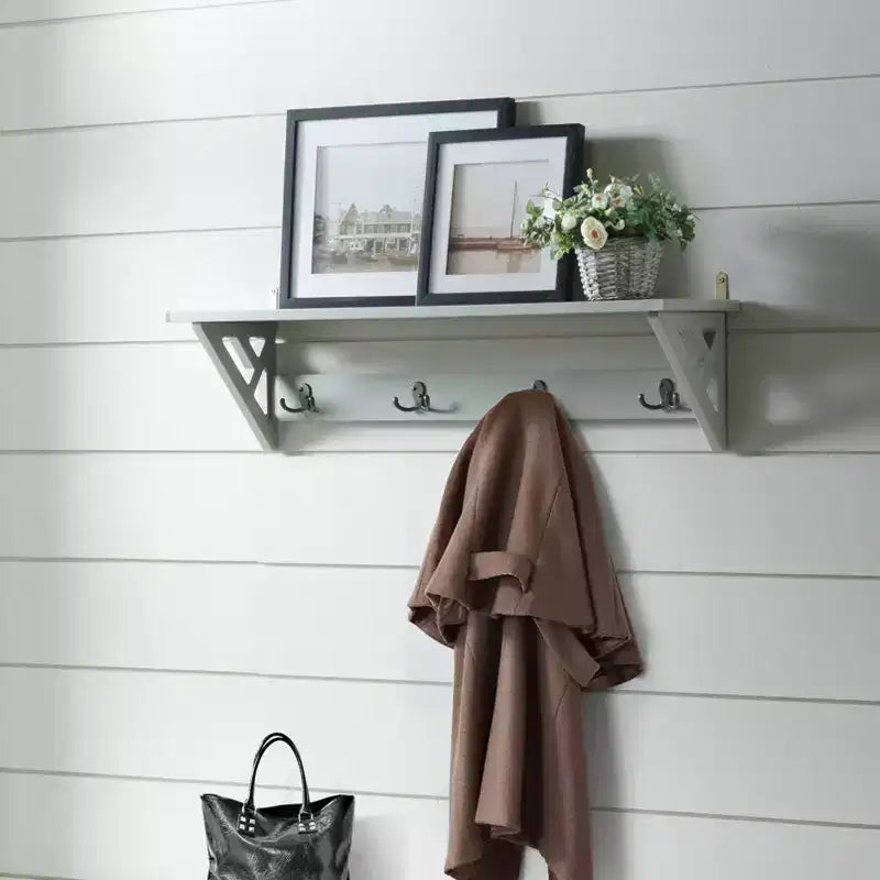 Patère murale avec étagère Middlebury 91 cm - Gris - Alaterre Furniture