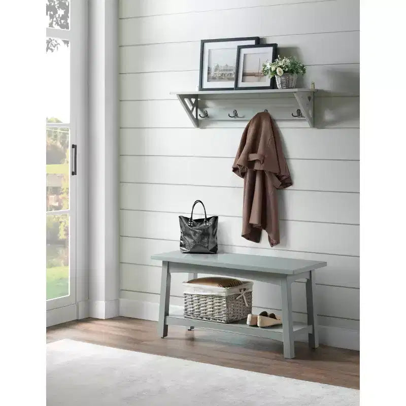 Patère murale avec étagère Middlebury 91 cm - Gris - Alaterre Furniture