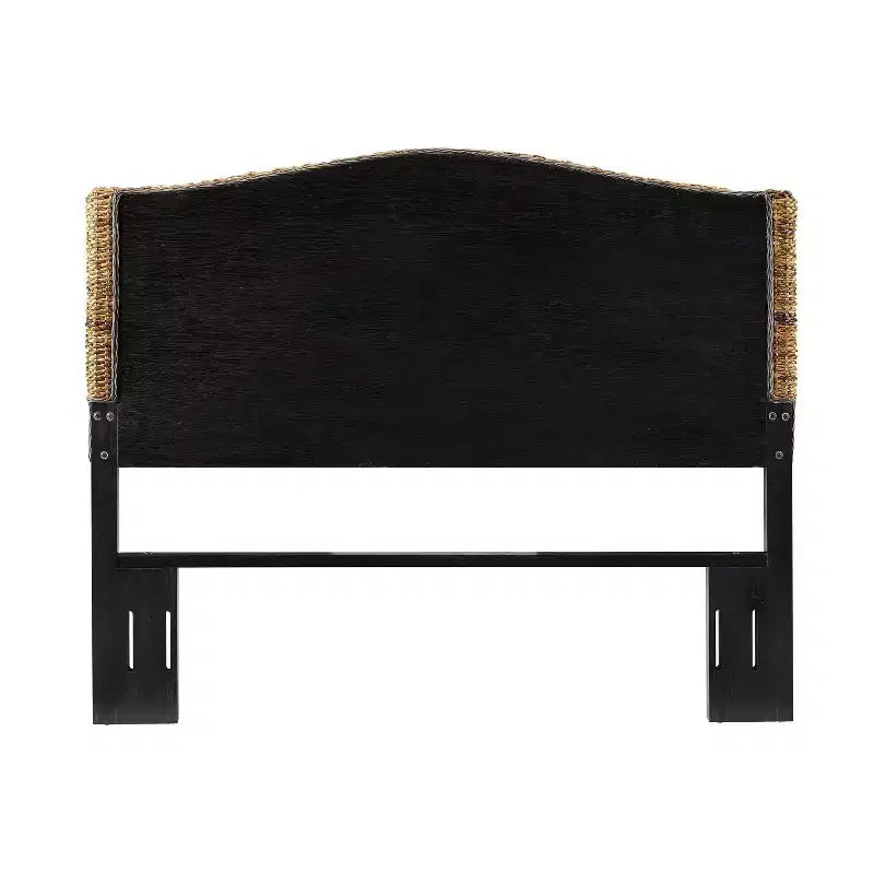 Tête de lit Queen Serena Feuille de bananier - Crosley : Contreplaqué et cadre en bois, design incurvé, finition naturelle
