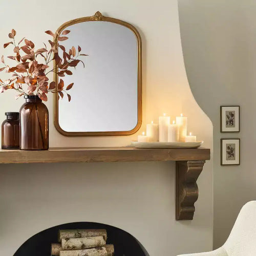 Miroir mural décoratif en bois sculpté de 61 x 81 cm - Hearth & Hand™ avec Magnolia