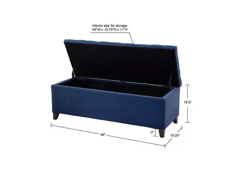 Banc de rangement capitonné