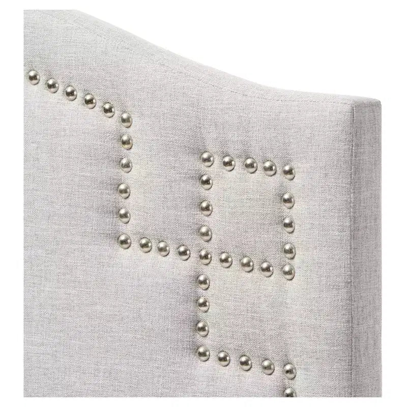Tête de lit capitonnée Aubrey en tissu moderne et contemporain - Lit simple - Baxton Studio