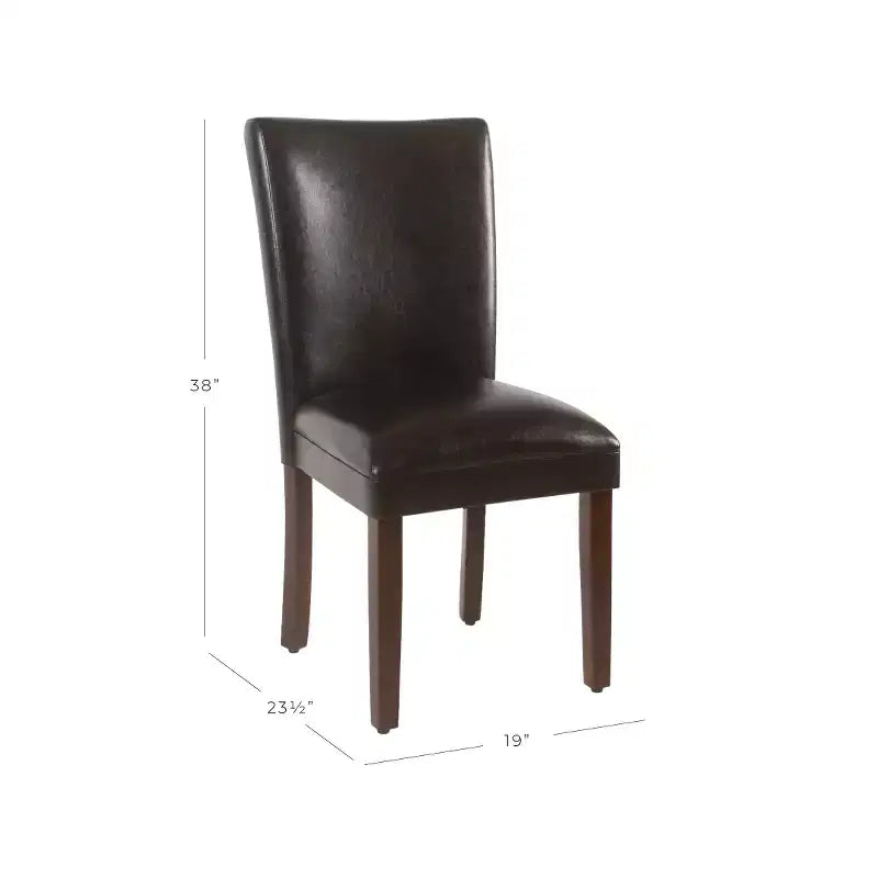 Lot de 2 chaises de salle à manger Parsons en similicuir - Homepop