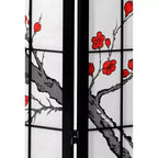 Paravent Shoji 6 ft de haut Motif Fleur