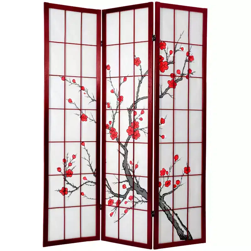 Paravent Shoji 6 ft de haut Motif Fleur