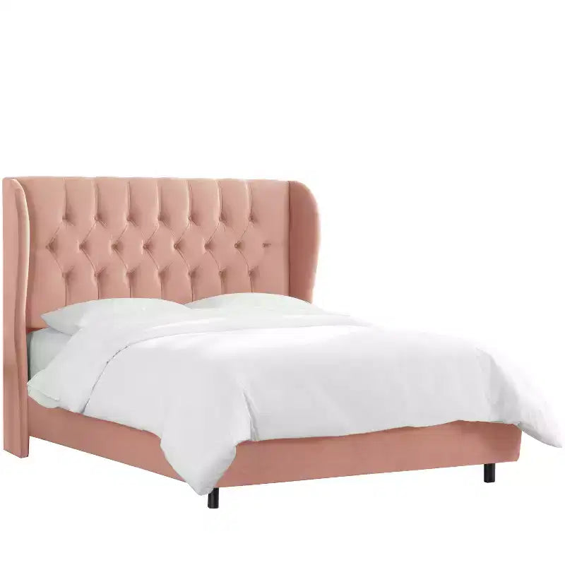 Skyline Furniture Tufted Velvet Upholstered Wingback Bed
