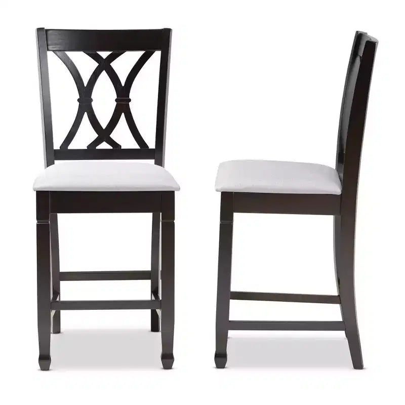 2 chaises de bar hauteur comptoir en bois fini Reneau - Baxton Studio