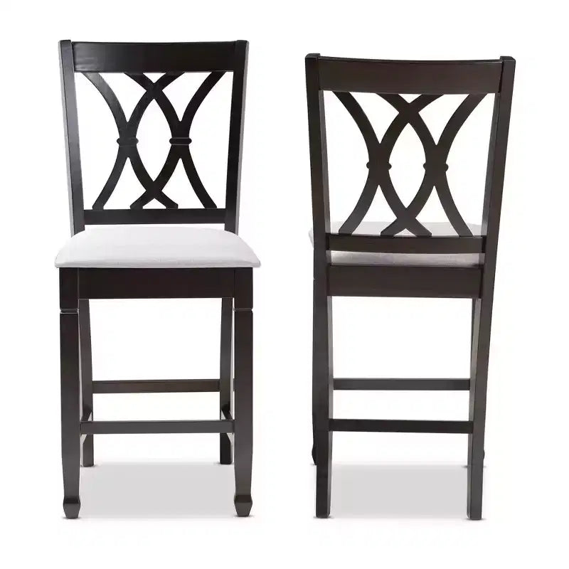 2 chaises de bar hauteur comptoir en bois fini Reneau - Baxton Studio