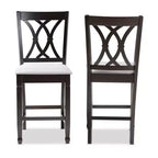 2 chaises de bar hauteur comptoir en bois fini Reneau - Baxton Studio