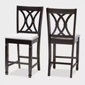 2pc Reneau Finished Wood Counter Height Pub Chairs - Baxton Studio