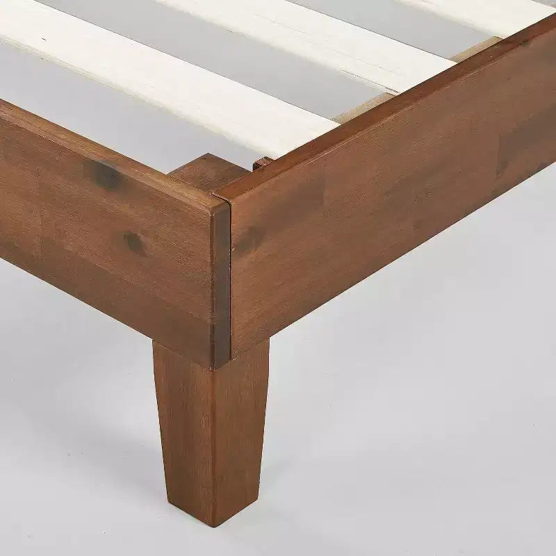 Lit plateforme en bois Vivek Deluxe avec tête de lit - Zinus