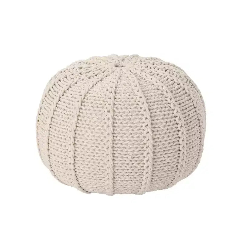 Pouf en coton tricoté Corisande - Christopher Knight Home